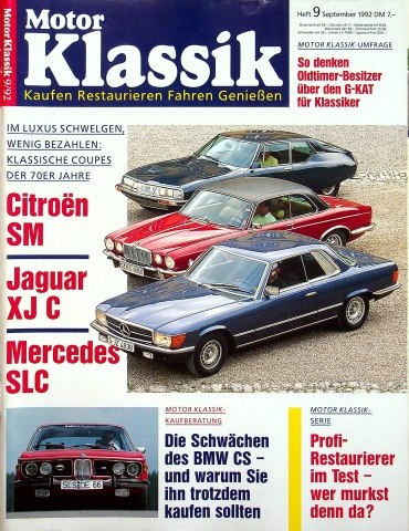 Deckblatt Motor Klassik (09/1992)